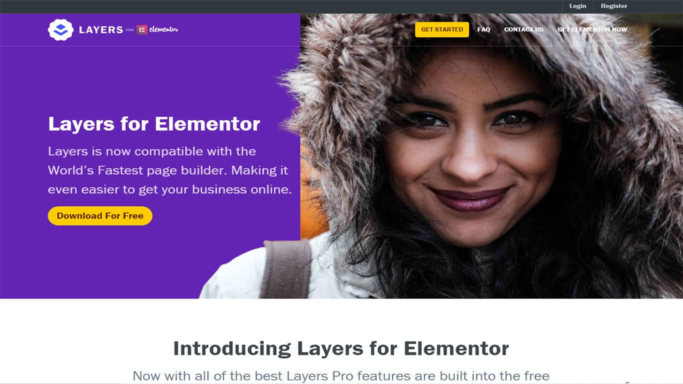Elementor Layers WP theme site
