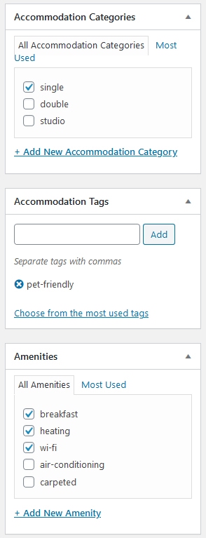 Accommodation categories image