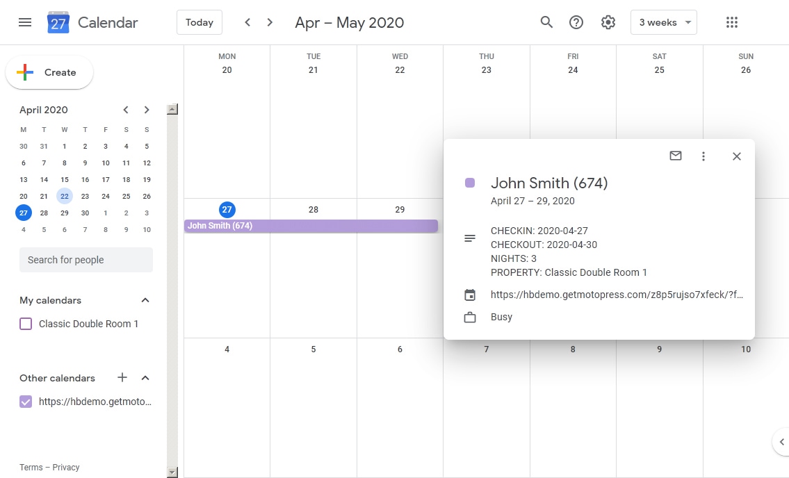 Sync calendar with google calendar