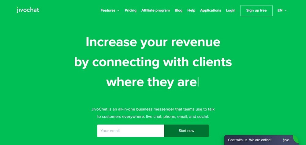 JivoChat homepage