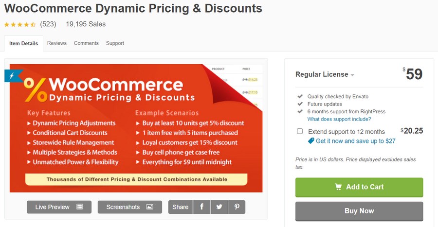 WooCommerce Dynamic Pricing & Discounts codecanyon