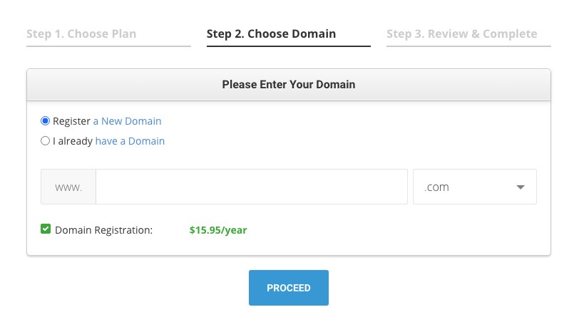 SiteGround choose or register domain