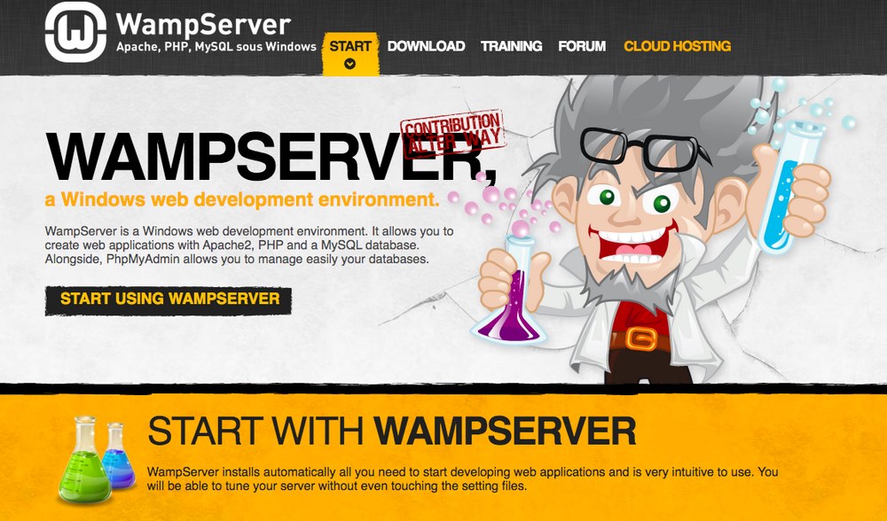 Wamp Server homepage