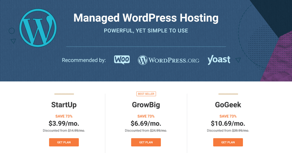 SiteGround managed WordPress hosting plan