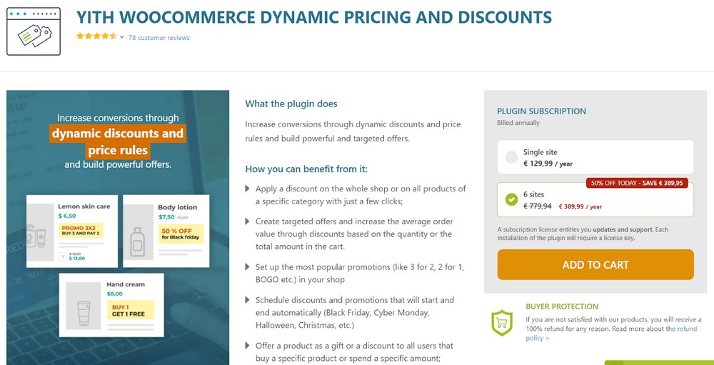 YITH WooCommerce dynamic pricing and discounts plugin
