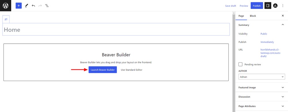 Click launch Beaver Builder